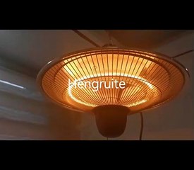 1500W Black Ceiling-Type Infrared Heater Plug-In Electric Pellet Heater for UK IP55 Waterproof