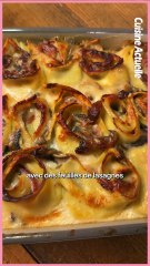 Lasagnes roulées jambon et champignon
