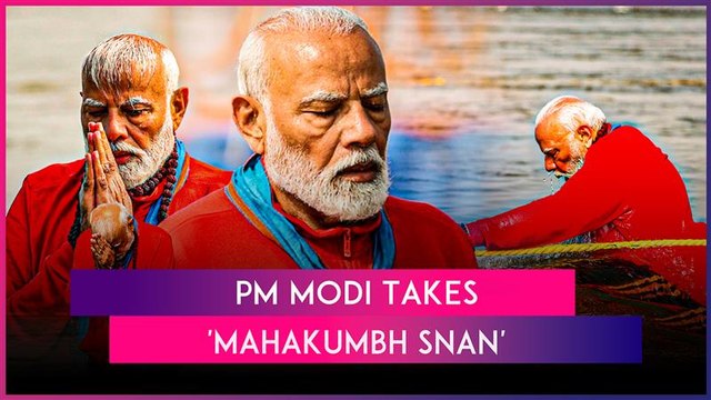 PM Narendra Modi Visits Maha Kumbh Mela, Takes Holy Dip & Offers Prayers At Triveni Sangam