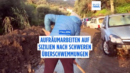 100 Feuerwehr-Einsätze: Aufräumarbeiten auf Sizilien nach schweren Überschwemmungen