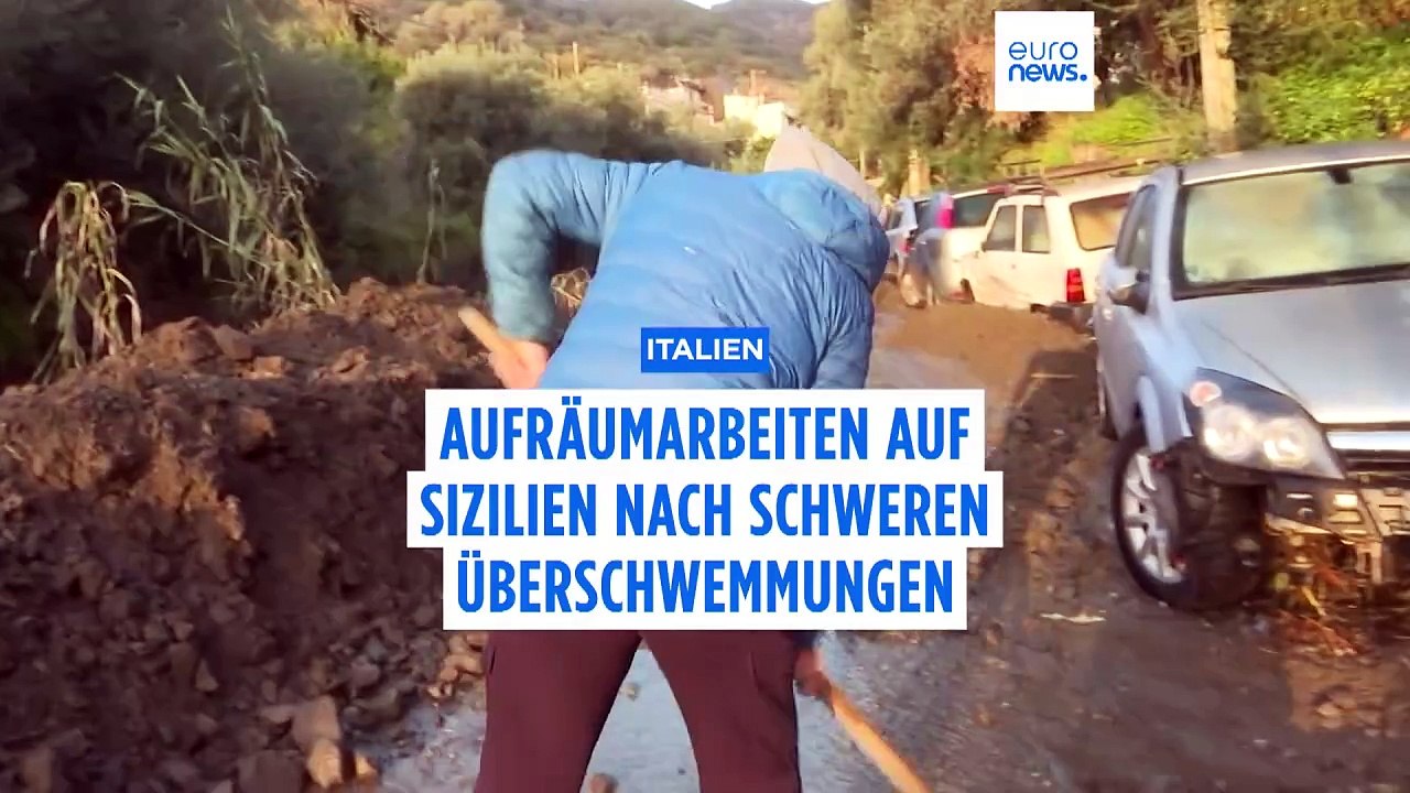 100 Feuerwehr-Einsätze: Aufräumarbeiten auf Sizilien nach schweren Überschwemmungen
