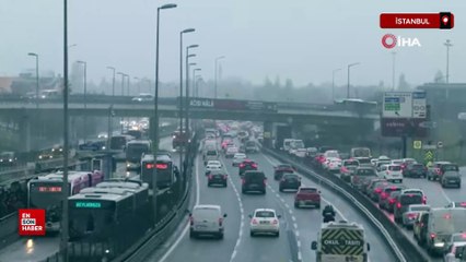 İstanbul'da etkili olan kar yağışı havadan görüntülendi