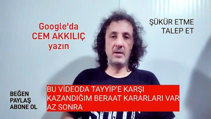 CEM AKKILIÇ TAYYİP'E KARŞI HUKUK ZAFERLERİM