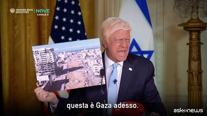 Crozza diventa Trump: Ecco Gazaland. I palestinesi? Tutti a Roccaraso