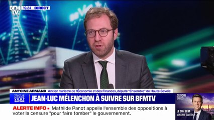 Rejet de la motion de censure par le PS: "Il serait temps qu'ils fassent un accord de non-censure avec le gouvernement", estime Antoine Armand (Ensemble)