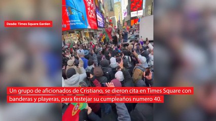 Times Square festeja a Cristiano Ronaldo y se olvida de Messi