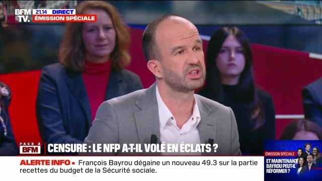 Futures motions de censures: Si, à l'issu de ces deux votes, le PS ne fait pas amende honorable, ils auront interrompu définitivement le NFP , déclare Manuel Bompard (LFI)