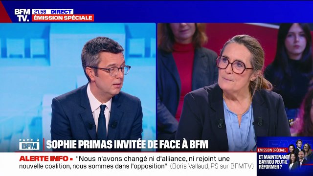 Merci de ne pas avoir voté la censure et d'avoir permis d'apaiser le pays , adresse la porte-parole du gouvernement à Boris Vallaud (PS)