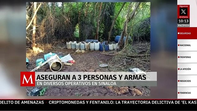Detienen a tres personas y les decomisan 191 artefactos explosivos artesanales en Sinaloa