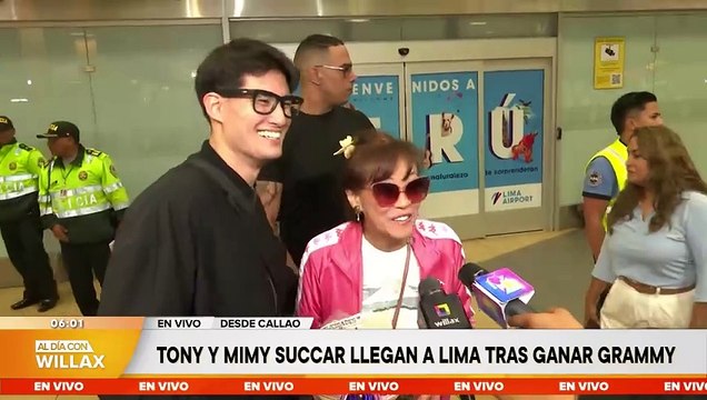 TONY Y MIMY SUCCAR LLEGAN A PERÚ TRAS GANAR GRAMMY | Willax