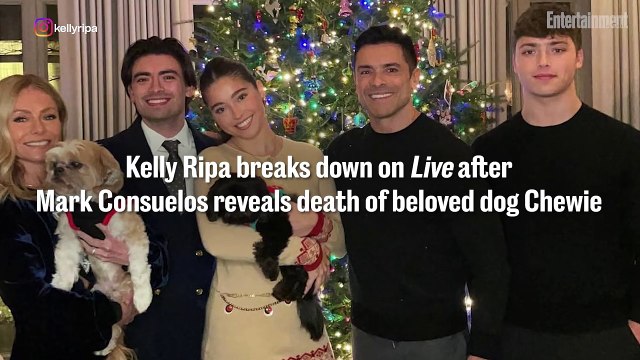 Kelly Ripa breaks down on Live after Mark Consuelos reveals death of beloved dog Chewie