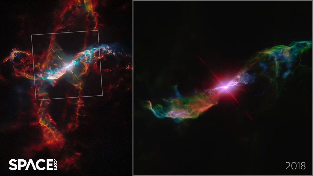 Watch The R Aquarii Binary Star System Evolve In Hubble Imagery Time-Lapse