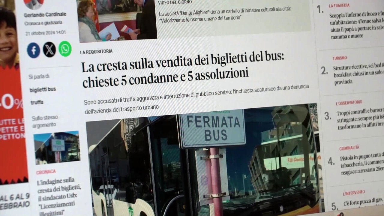 Oggi terribile legnata per S.Scelfo e Tua assolti gli autisti calunniati e licenziati