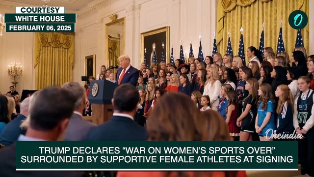 Watch: Trump Signs Order Banning Trans Athletes in Women’s Sports, Warns IOC Before 2028 Olympics