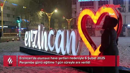 Erzincan’da eğitime kar tatili