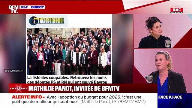 Motion de censure, affiche polémique... L'interview Face-à-face de Mathilde Panot en intégralité