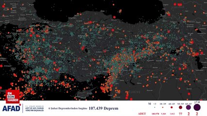 AFAD paylaştı: 6 Şubat 2023'ten bugüne ülkemiz ve çevresinde 107.439 deprem oldu