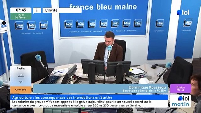 Dominique Rousseau, secrétaire général de la FDSEA 72 invité de Ici Maine