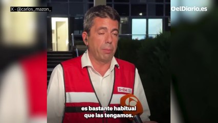 Mazón, el 1 de noviembre: "La revolución metereológica nos las iban trasladando desde las 18.00 horas desde la Confederación y AEMET"