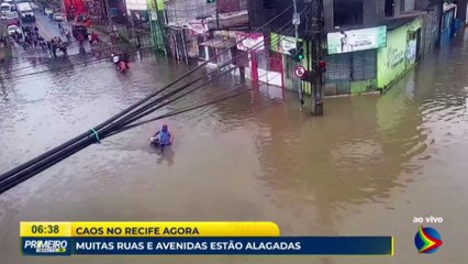 Ruas e avenidas seguem alagadas no Grande Recife nesta quinta-feira (6)