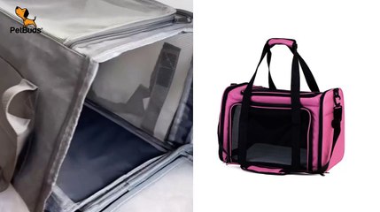 Soft Sided Foldable Pet Carrier Bag With Shoulder Strap & Ma