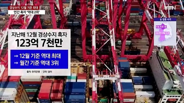 경상수지 12월 기준 최대...연간 흑자 '역대 2위' / YTN