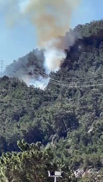 Antalya'da kopan yüksek gerilim hattı orman yangınına neden oldu