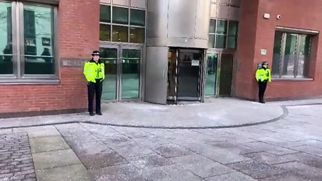 Family of Harvey Willgoose leaving Sheffield Crown Court after hearing for boy, 15, accused of his murder