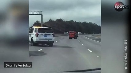 Baumaschinen-Fahrer greift Polizei auf der Autobahn an