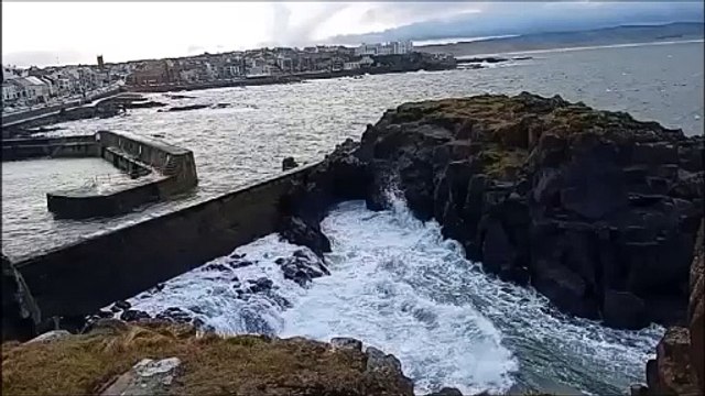 A wild north Derry coast at Portstewart on February 4