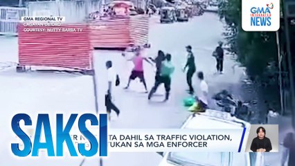 Rider na sinita dahil sa traffic violation, nakipagsuntukan sa mga enforcer | Saksi