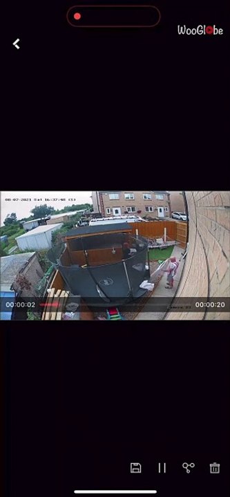 Comedic fall: Gentleman trips and falls head first into trampoline