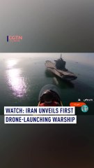 Watch: Iran Unveils First Drone-Launching Warship