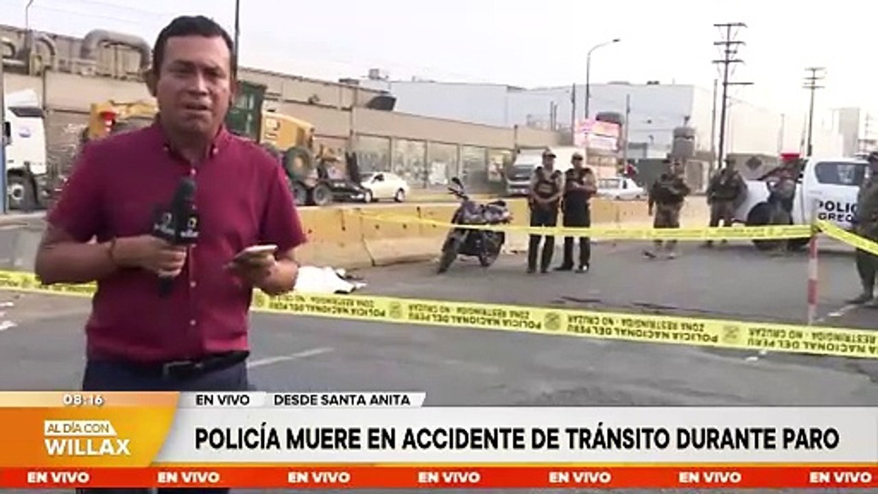 POLICÍA MUERE EN ACCIDENTE DE TRÁNSITO DURANTE PARO | Willax
