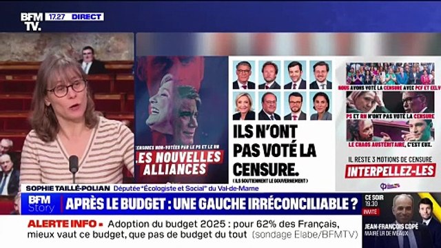 Affiches de LFI: On n'est pas d'accord avec le Parti socialiste, pour autant, les images diffusées par LFI sont inacceptables , affirme Sophie Taillé-Polian (Écologiste et Social)