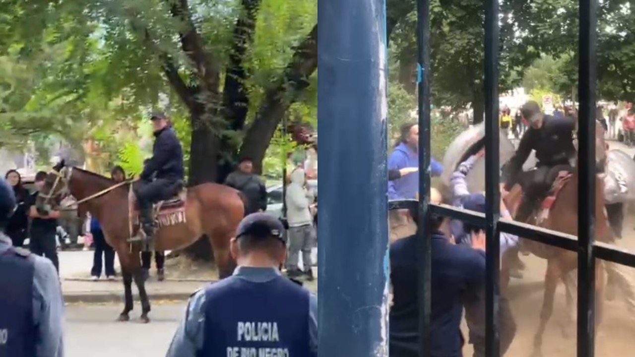 Incendios en El Bolsón: imágenes de la agresión de patotas con rebenques a familiares de detenidos