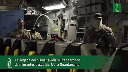 La llegada del primer avión militar cargado de migrantes desde EE. UU. a Guantánamo_1