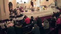 Moment Washington priest is attacked by ‘disturbed’ man during prayer service