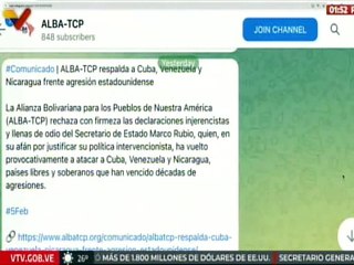 ALBA-TCP respalda a Cuba, Venezuela y Nicaragua frente agresión estadounidense