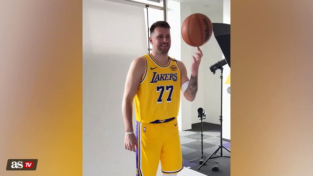 Luka Doncic suits up as a Laker for the first t...