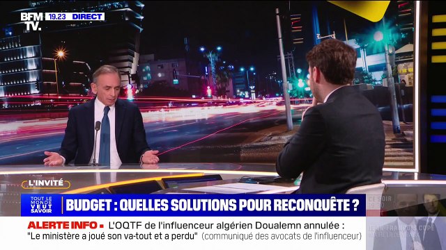 Budget 2025: L'État se disperse partout , affirme Éric Zemmour