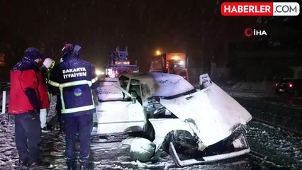 Yoğun Kar Yağışı Kazaya Neden Oldu: 2 Yaralı