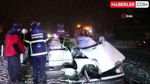 Yoğun Kar Yağışı Kazaya Neden Oldu: 2 Yaralı