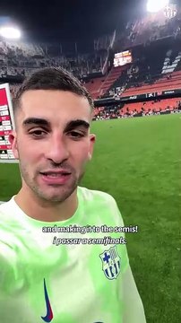 La felicidad de Ferran Torres tras marcar un hat-trick contra el Valencia en Mestalla