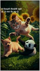 Little cat,dog and panda friendship ⭐