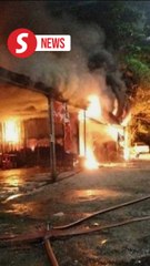 Fire destroys three premises, 40 motorcycles, and car in Sentul