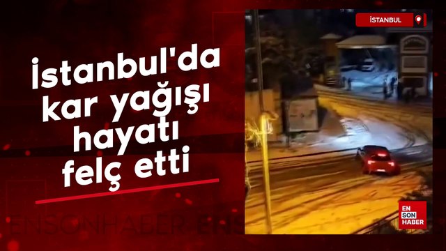 İstanbul'da kar trafik kazalarını beraberinde getirdi