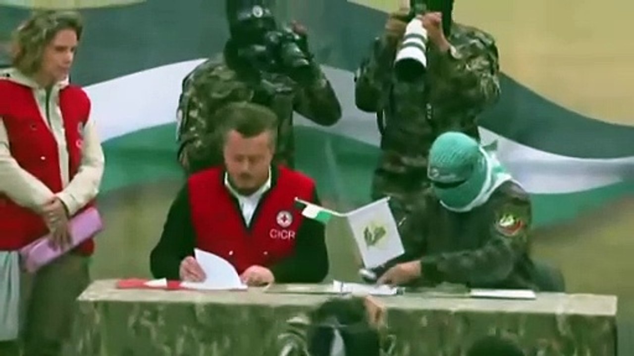 Three Israeli hostages are handed over by Hamas in Gaza