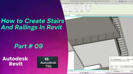 How to Create Stairs and Railings in Revit | part 09 | #architecture #autocadcivil #autodesk #Autodesk #civil3d