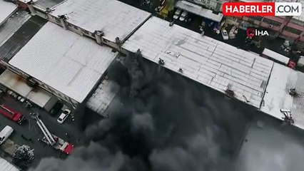 Başakşehir Çevre Sanayi Sitesi'ndeki bir kauçuk imalathanesinde yangın